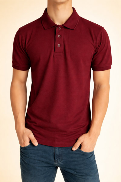 Maroon-Cotton-Polo-220-GSM-T-shirt